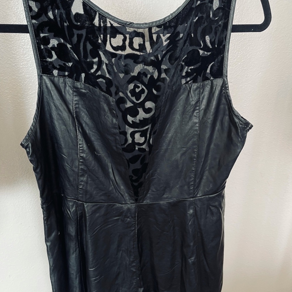Very J Black lace Peplum Top